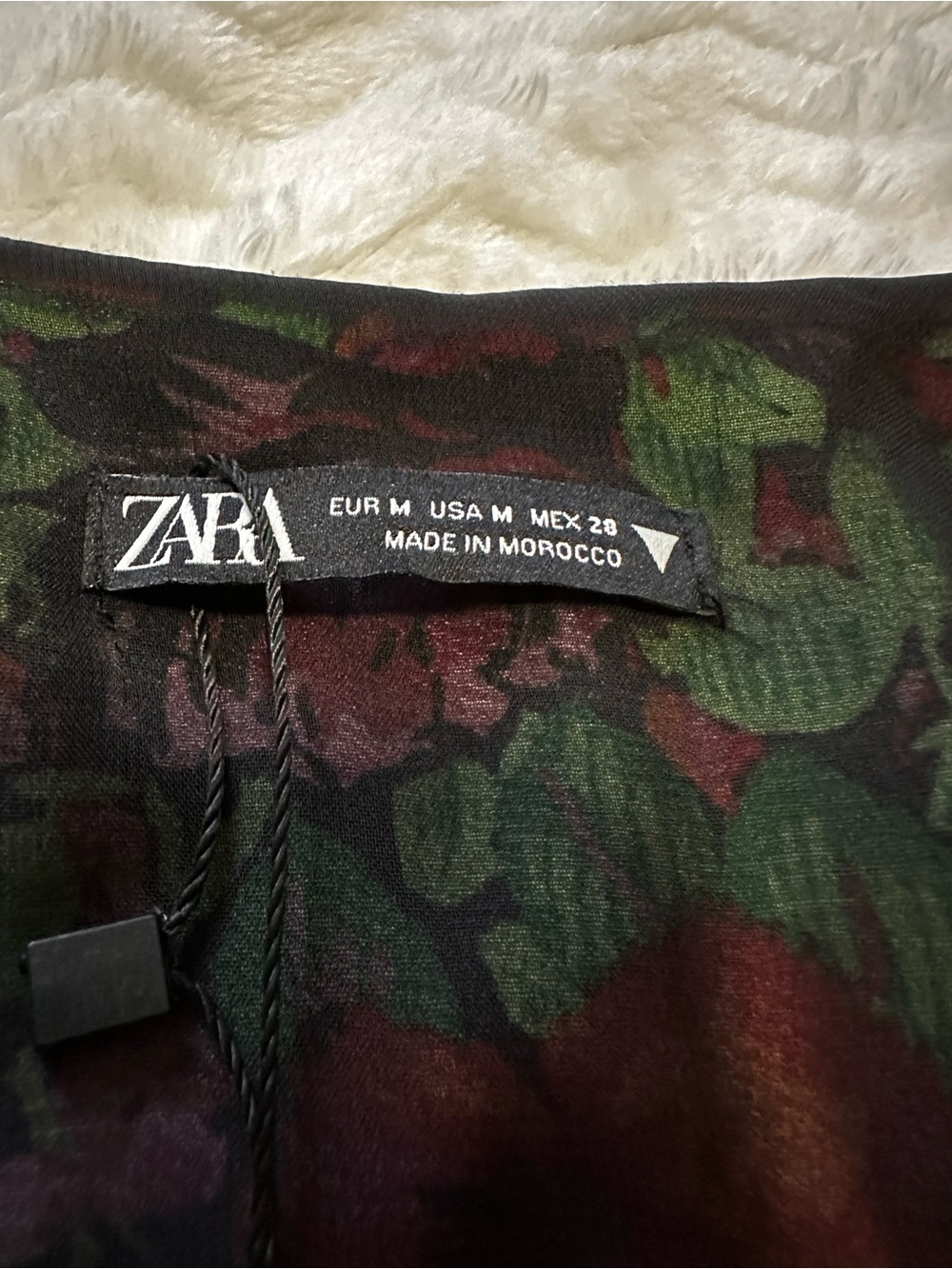 New With Tags! Zara Neon Floral Long Sleeve Knot Front Dress – Size Medium (M) - Picture 4 of 12
